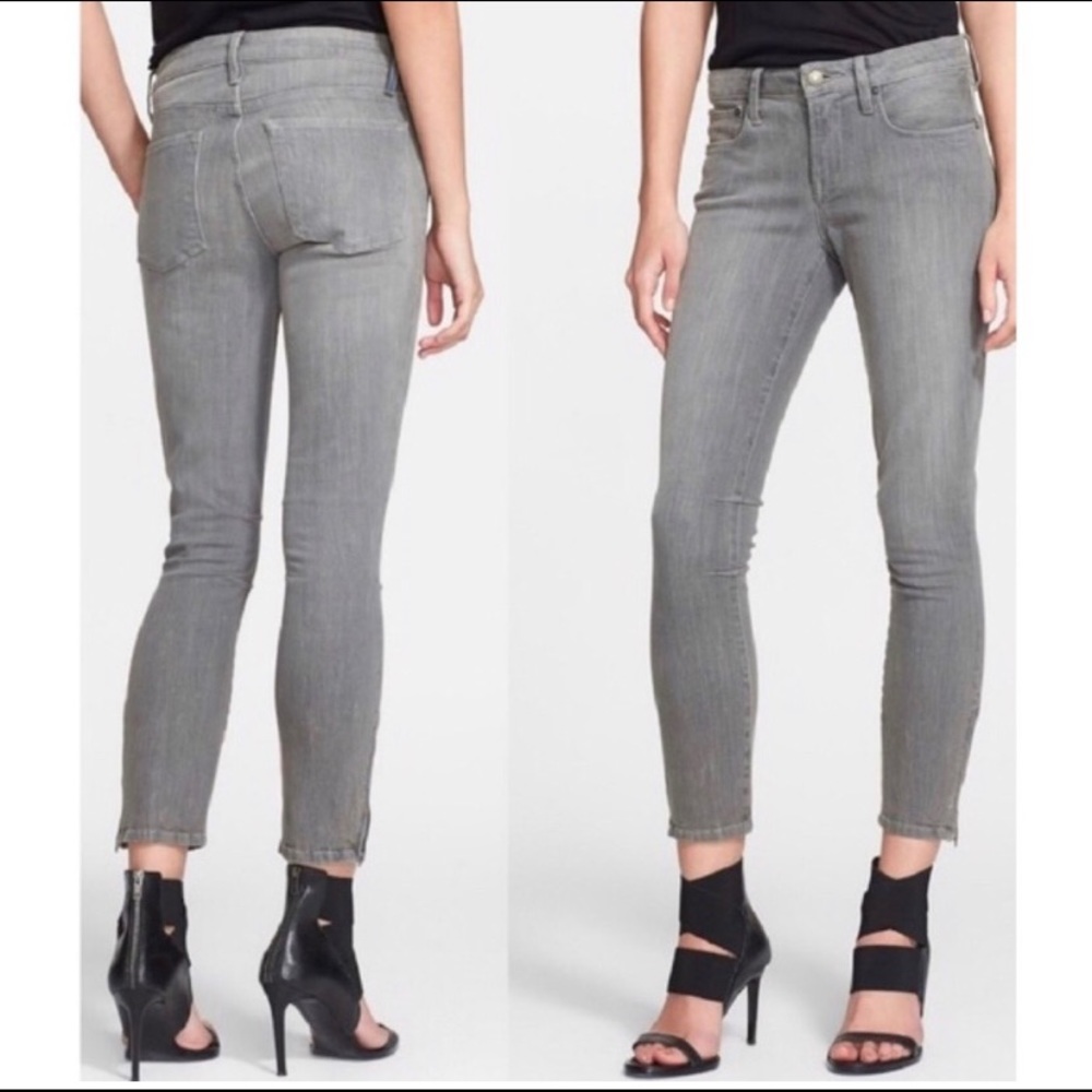 Helmut Lang grey jeans with ankle zip